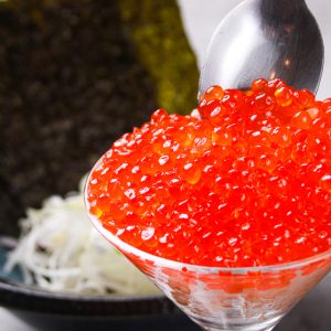 Salmon roe cocktail sushi