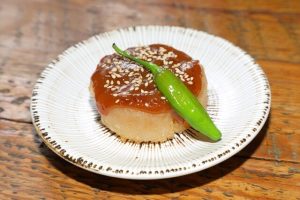 Yuzu miso radish oden