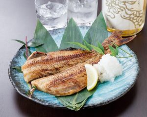 Thick Atka mackerel grilled with salt