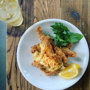 Fried jerk chicken with chicken breast